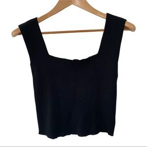 One2 cropped sleeveless sweater tank black M EUC